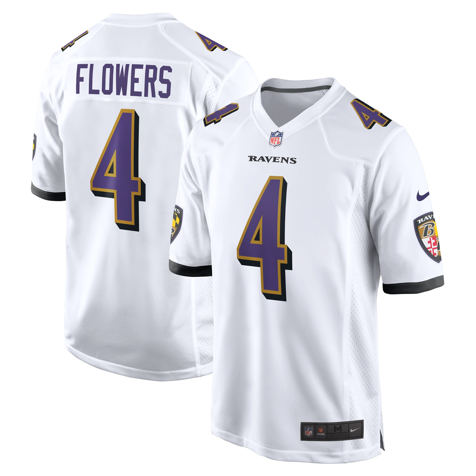 Zay Flowers Baltimore Ravens Game Jersey – White