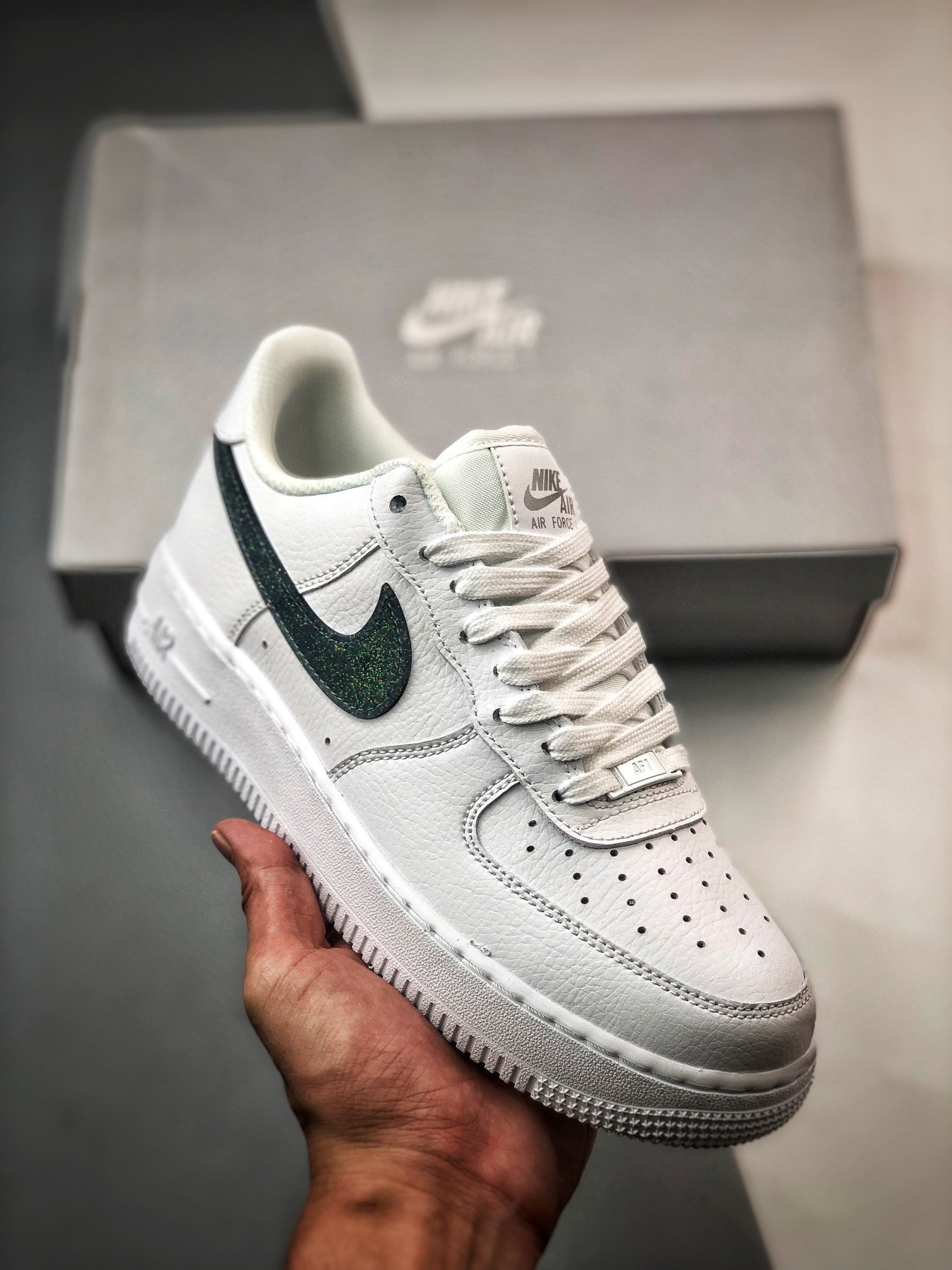 Nike Air Force 1 Low Glitter Swoosh Green DH4407-100 5340320