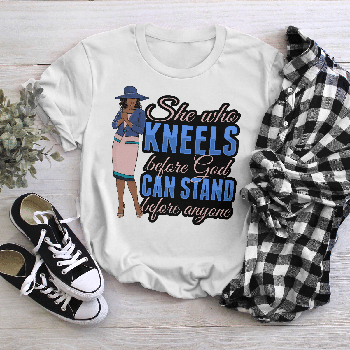 Shirt For Girl Black Girl Shirt She Who Kneels Before God Can Stand Before Anyone Shirts