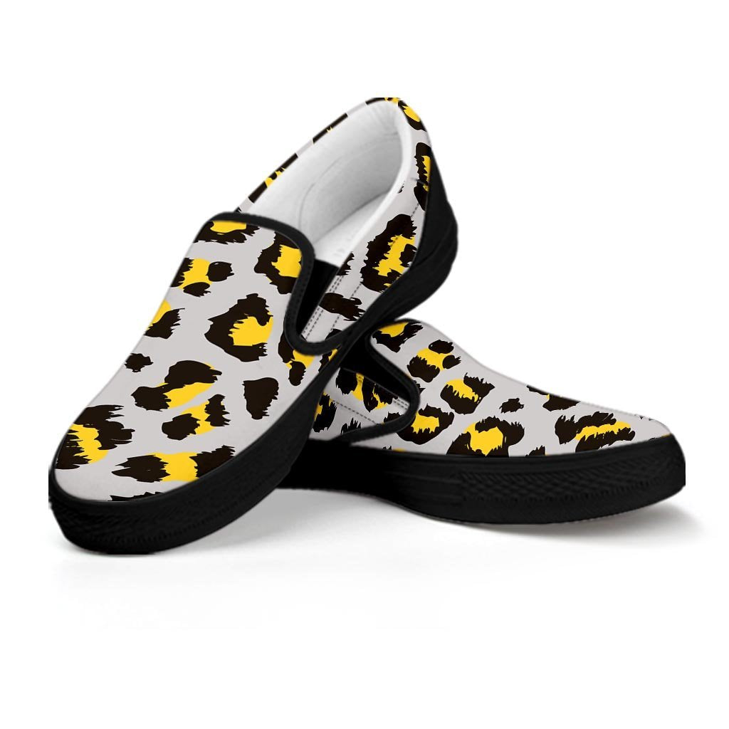 Grey Leopard Men’S Slip On Sneakers