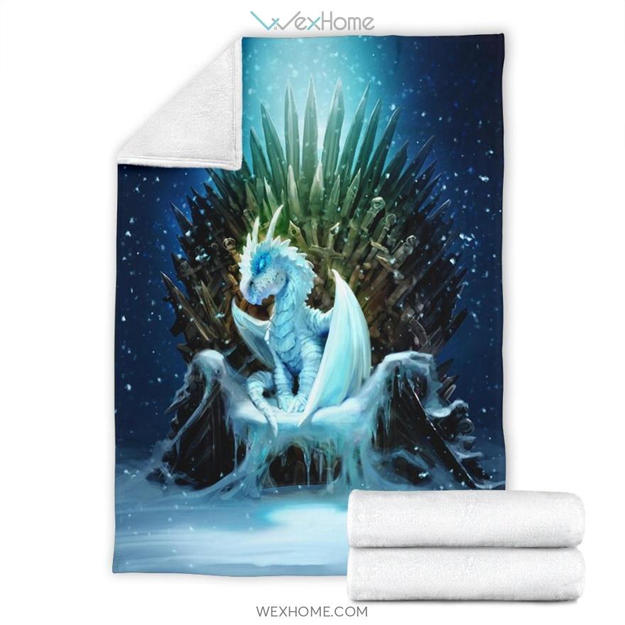 Ice Little Dragon Premium Blanket Amazing Best Gift For Dragon Lovers