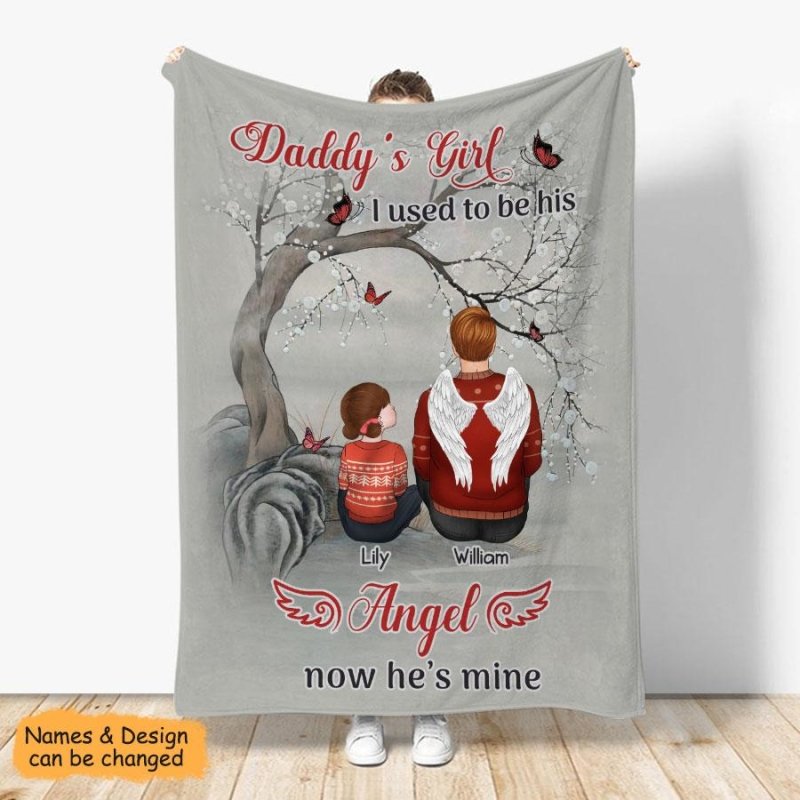 Daddy’S Girl I Used To Be Angel Cardinal Personalized Christmas Blanket