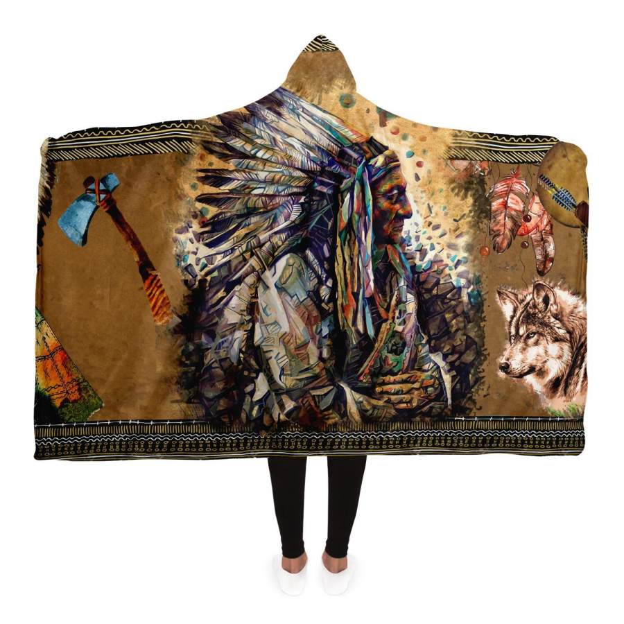 Wolf Warrior Hoodie Blanket