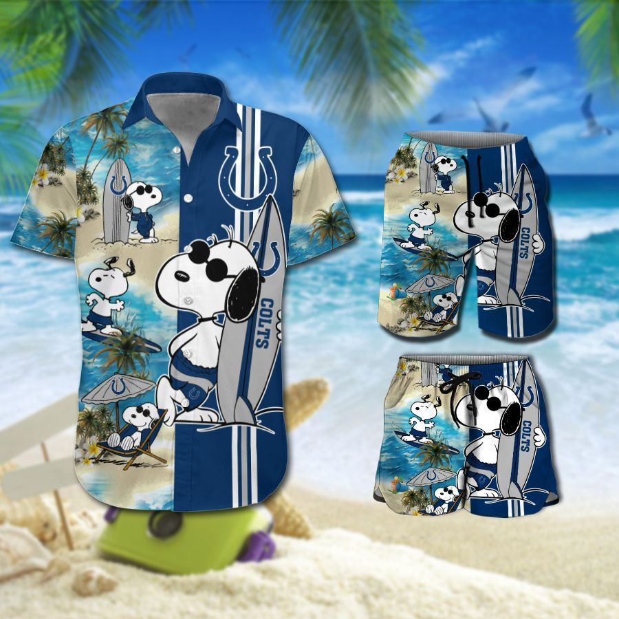 Indianapolis Colts Snoopy All Over Print Hawaii Shirt Beach Shorts Ha35212