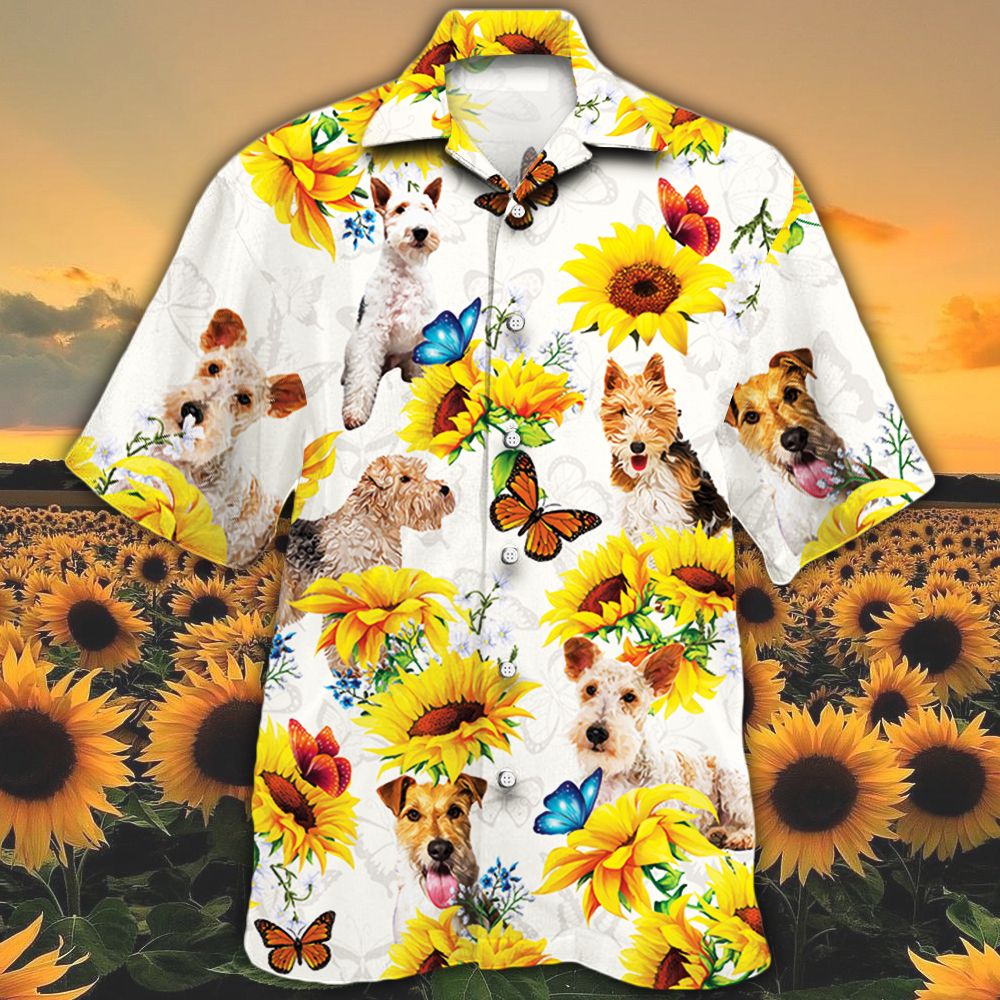 Wire Fox Terrier Dog Lovers Sun Flower Hawaii Shirt Ha45196