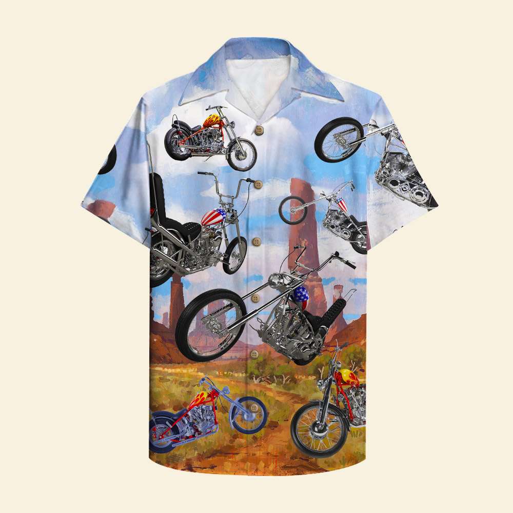 Personalized Hawaii Shirt Vintage Motorcycle Desert Pattern Ha55946