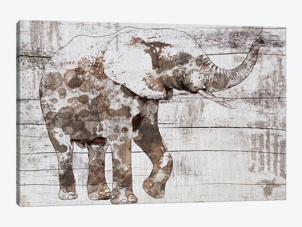 Rustic Elephant III Canvas Poster 8″x12″ 12×18″ 18″x26″ 24″x36″ 30″x45″