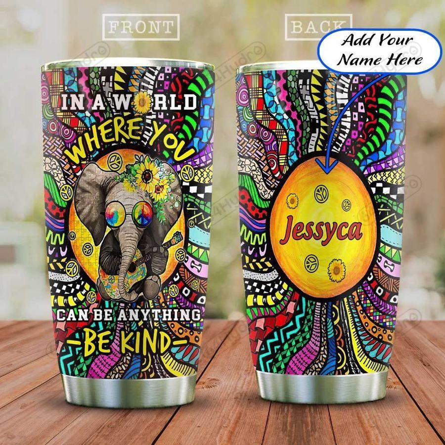 Higozy™ Hippie Elephant Doodle Personalized Stainless Steel Tumbler, great ideal for family and friends- LV1073