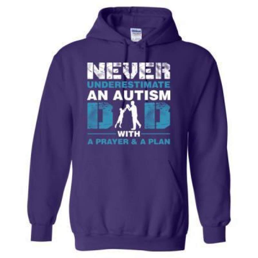 AGR Never Underestimate An Autism Dad With A Prayer And A Plan – Heavy Blend™ Hooded Sweatshirt