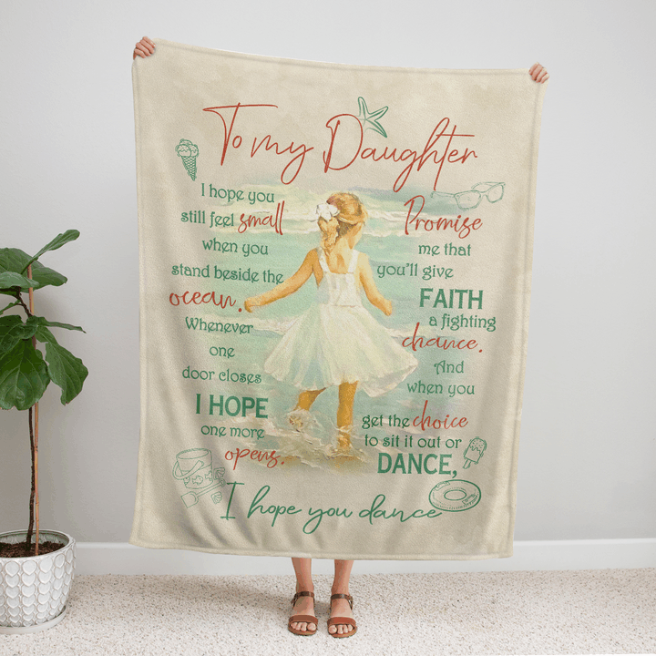 Beach To My Daughter I Hope You Dance Blanket Gift For Daughter Birthday Gift Home Decor Bedding Couch Sofa Soft And Comfy Cozy