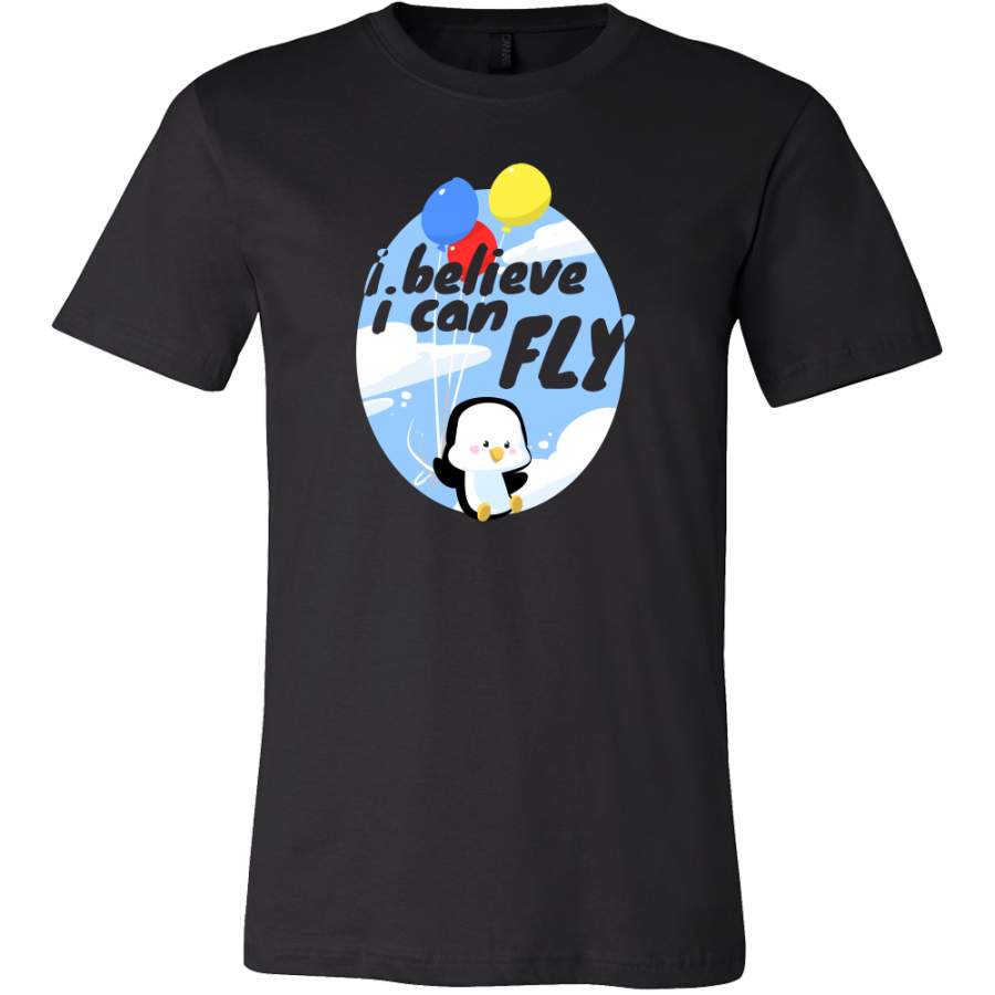 I Believe I can Fly Funny Penguin Balloon T-shirt