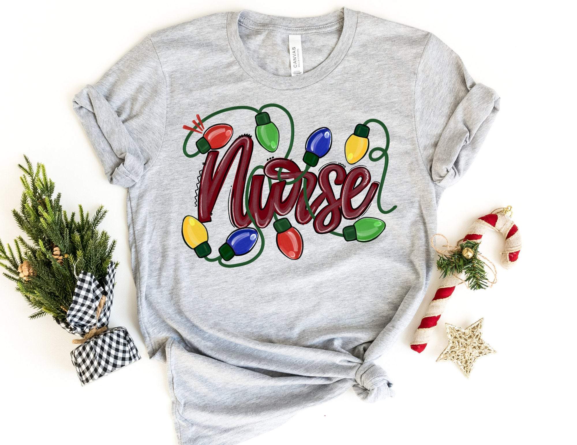 Nurse Christmas Lights Shirt, Christmas Nursing Shirt, Nursing School T Shirt, Nursing School Tee, Nurse Shirt, Funny Nursing Shirt T-Shirt Hoodie All Color Size S-5Xl