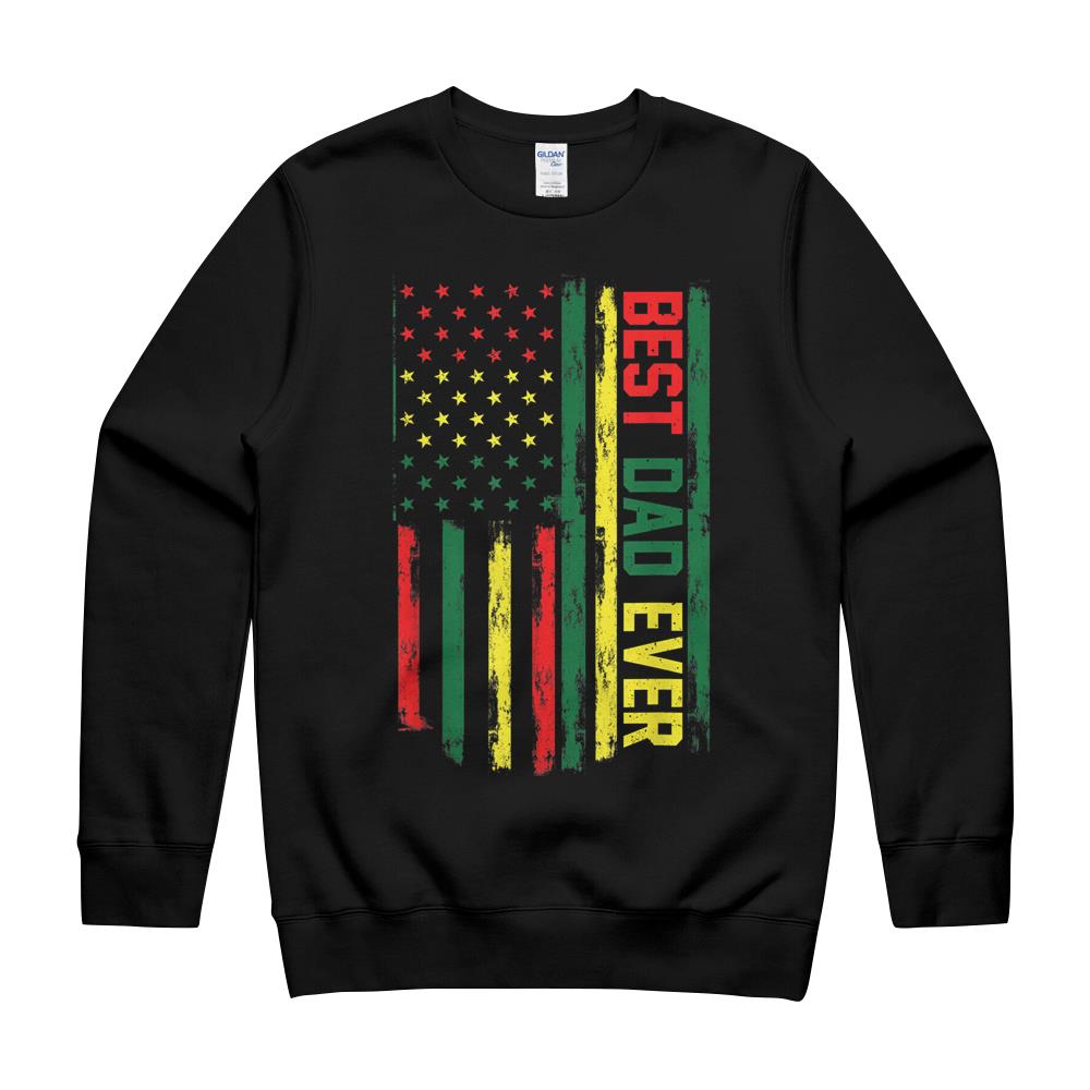 Mens Black History Month African American Best Dad Melanin Pride T-Shirt Crewneck Sweatshirt