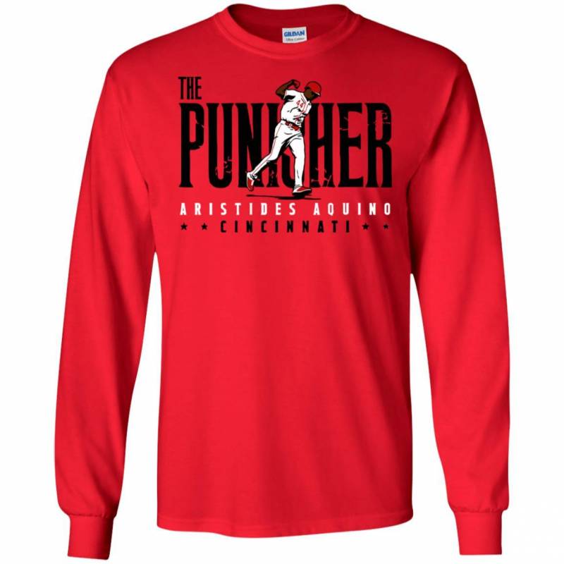 Aristides Aquino Cincinnati Reds The Punisher Long Sleeve Shirt