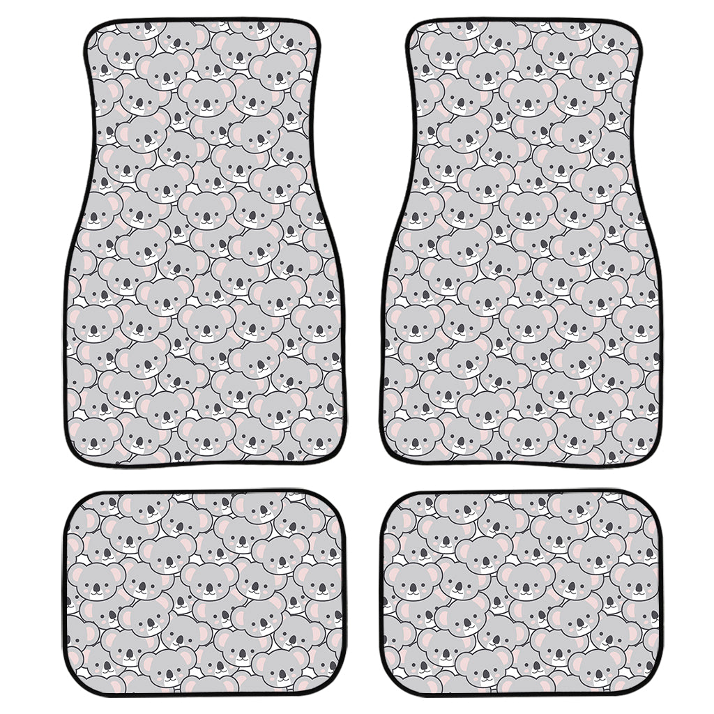 Cartoon Koala Pattern Print Front And Back Car Floor Mats, Front Car Mat