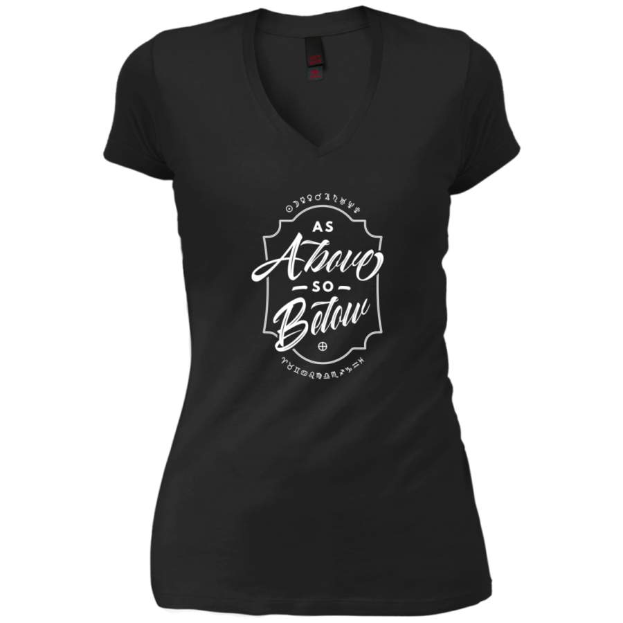 AGR As Above So Below Dark Astrology Ladies V-Neck