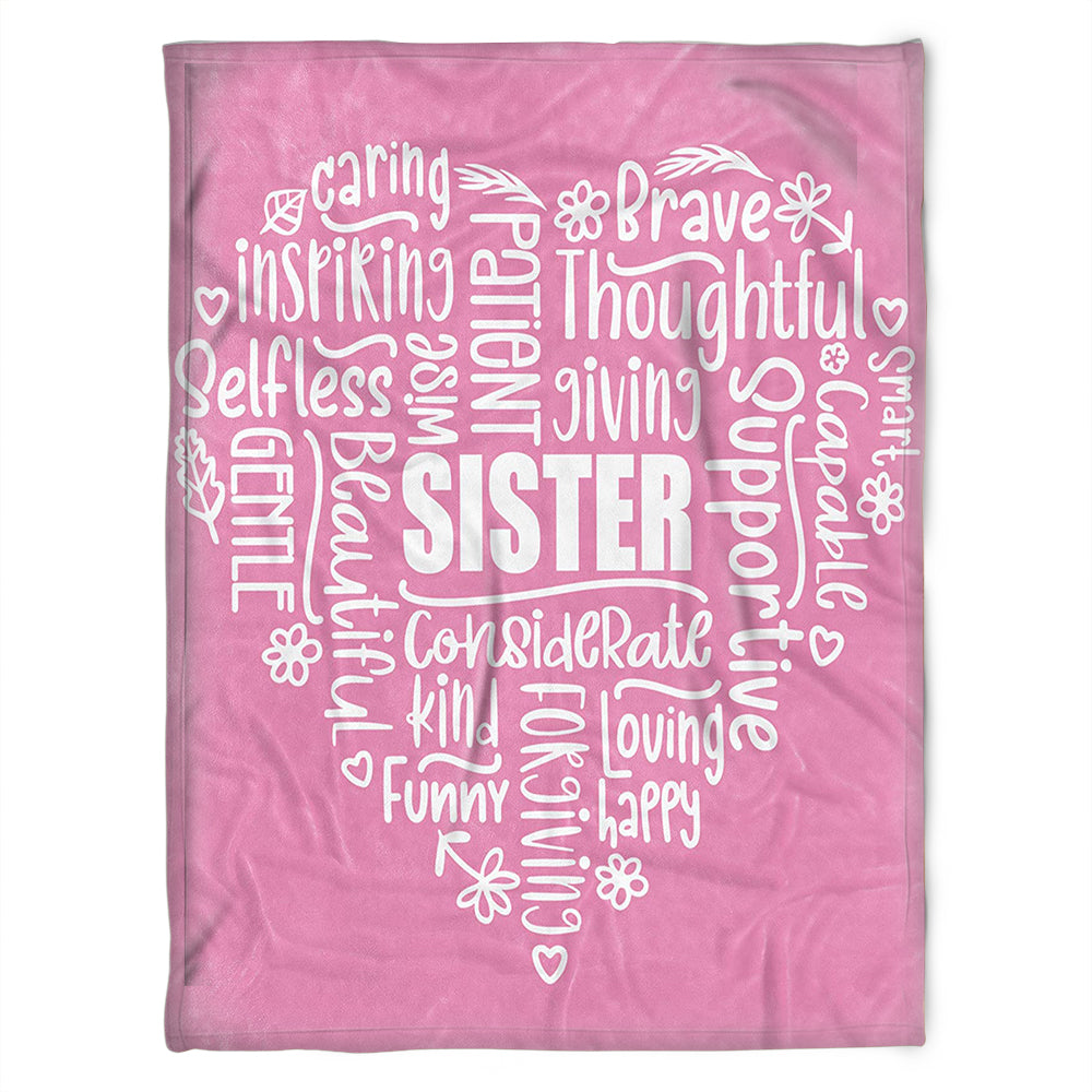 To My Sister Blanket, Fleece Blanket, Loving My Sister. Gift For Sister Family Home Decor Bedding Couch Sofa Soft And Comfy Cozy