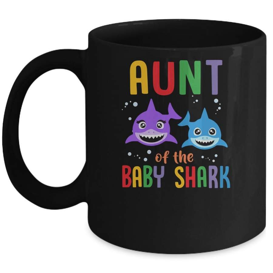 Aunt Of The Baby Shark Birthday Aunt Shark Mug