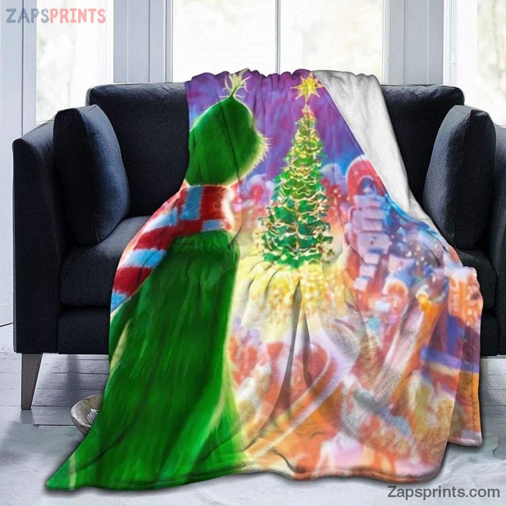 Grinch Merry Xmas Blanket