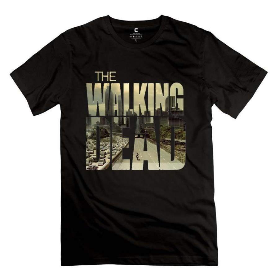 100% Preshrunk Cotton The Walking Dead Movie Posters Cool Graphic Men’s T-shirt