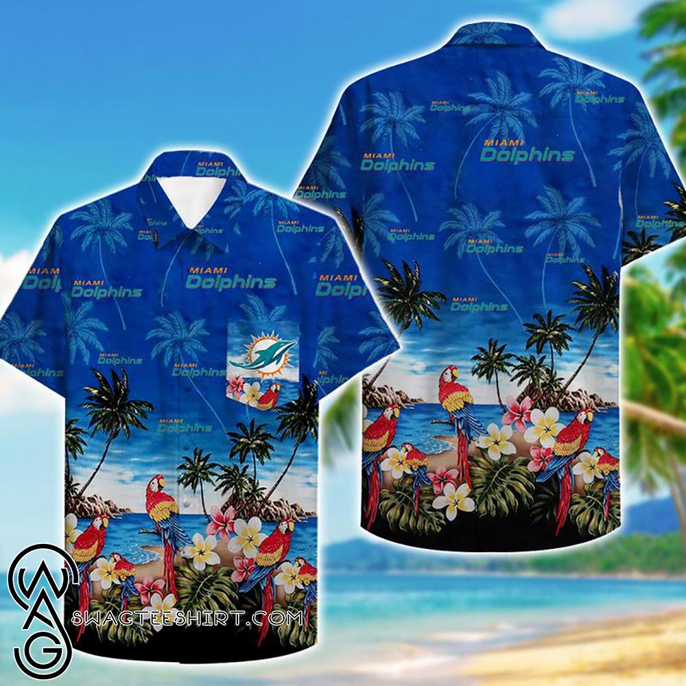 Beach Shirt Tropical Miami Dolphins Parrot Hawaiian Shirt – Hot Item