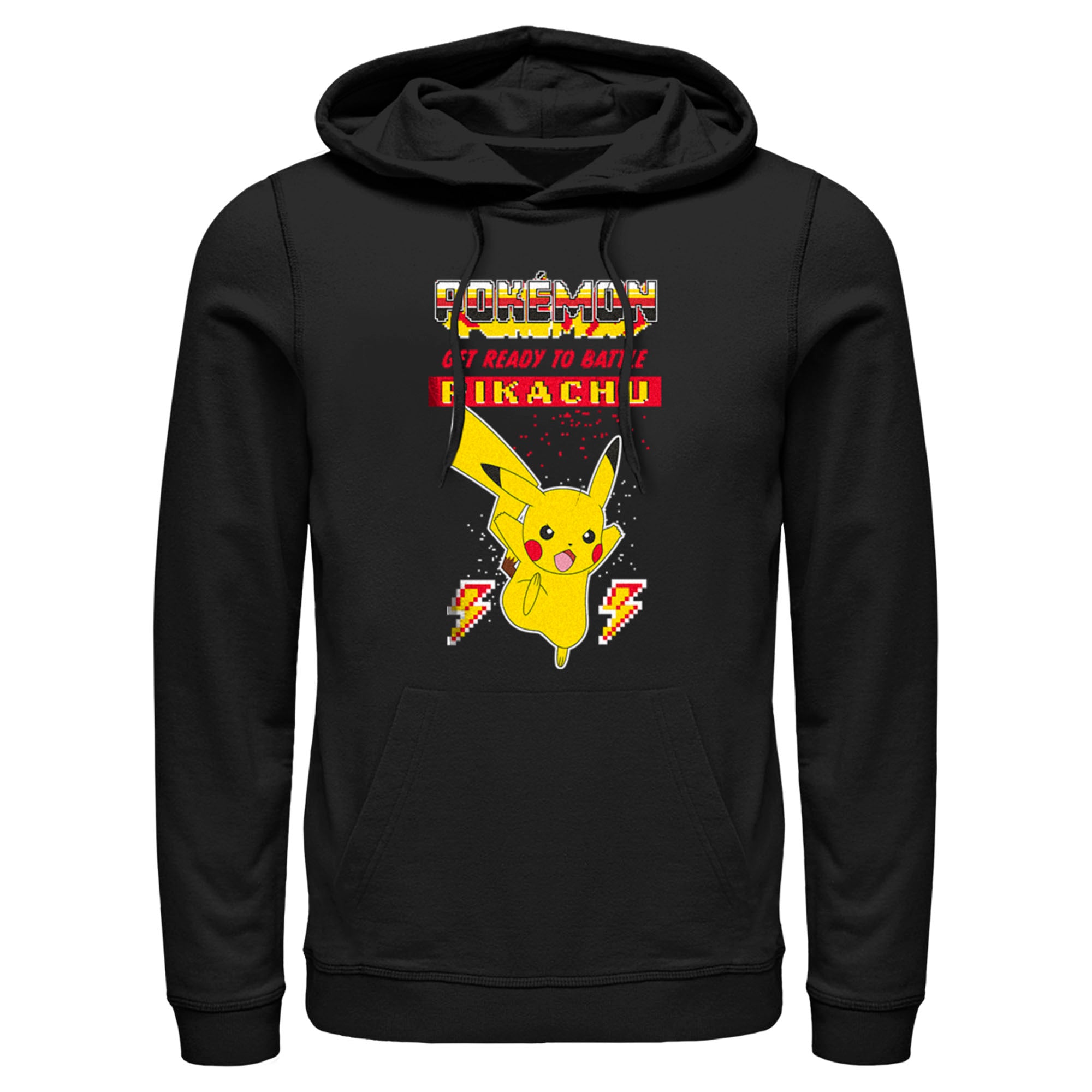 Men’S Pokemon Get Ready To Battle Pikachu Retro Pull Over Hoodie