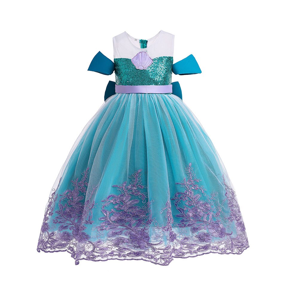 3 to 10 Years Girl Ariel Dress Kids Mermaid Party Evening Dress Little Girl Princess Dress Children Halloween Christmas Costume alx