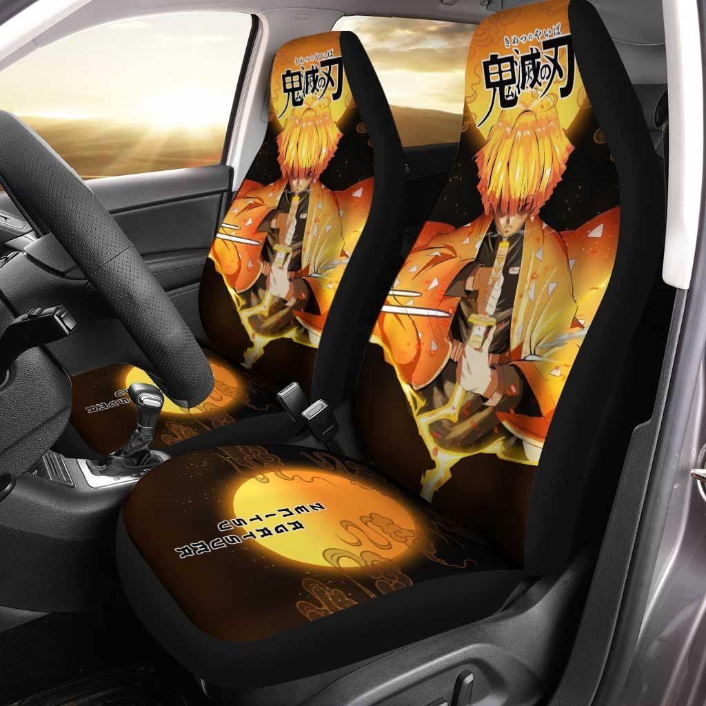 Zenitsu Agatsuma Car Seat Covers Custom Demon Slayer: Kimetsu No Yaiba Dscsc06