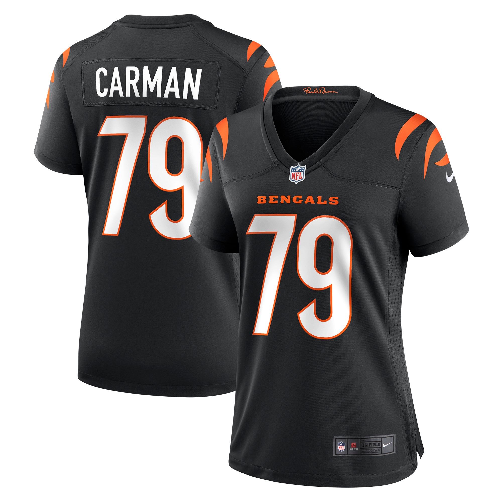 Women’s Cincinnati Bengals Jackson Carman Black Game Jersey