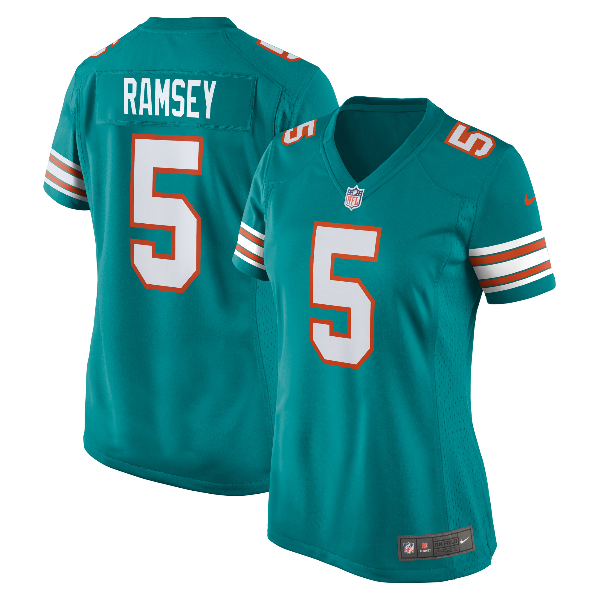 Women’s Miami Dolphins Jalen Ramsey Aqua Alternate Game Jersey