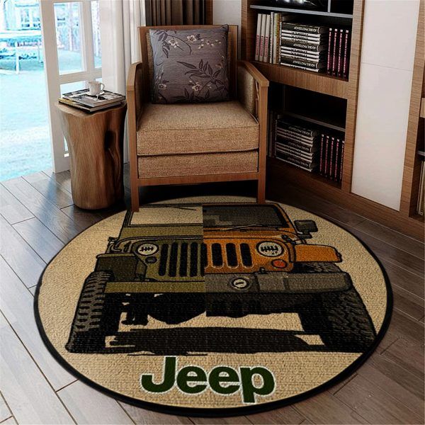 The 20 Rug Jeep SuperCar Living Room Round Carpet RR111111, Christmas Gift Floor Decor