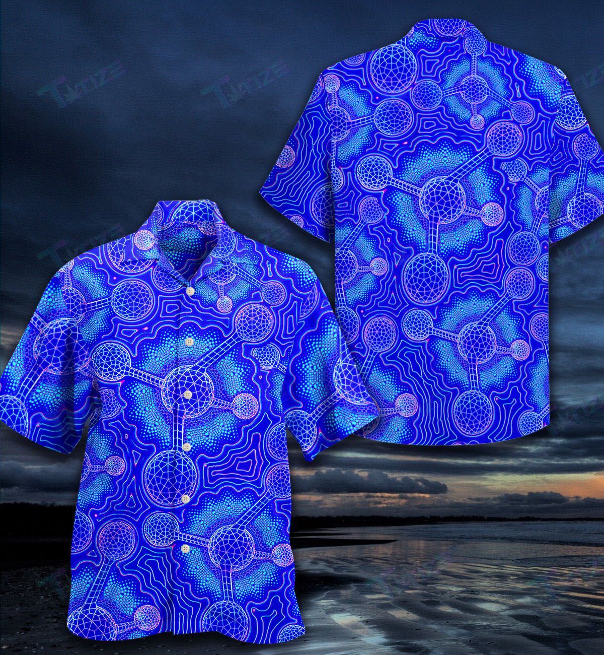 Lsd Psychedelic All Over Printed Hawaii Shirt Size S Ha14712