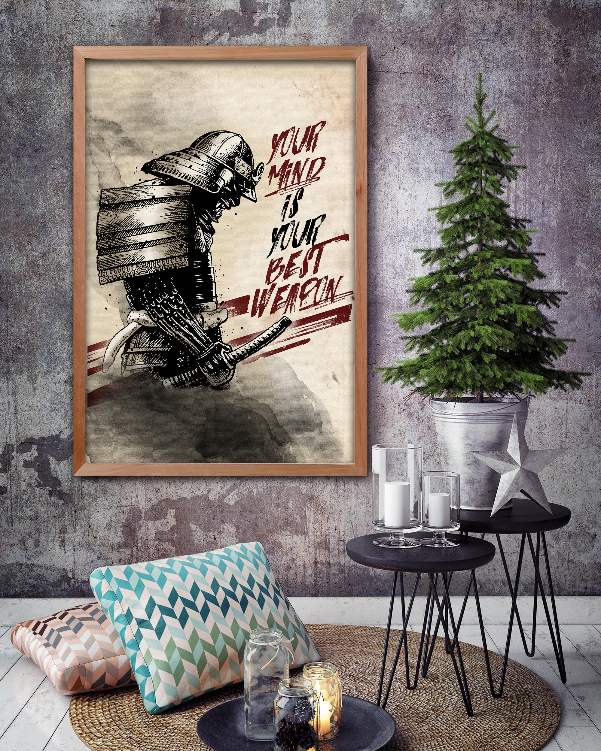 Sa089 Your Mind Is Your Best Weapon Samurai Poster Poster Art Design Sa089 Your Mind Is Your Best Weapon Samurai Poster Poster Art Design