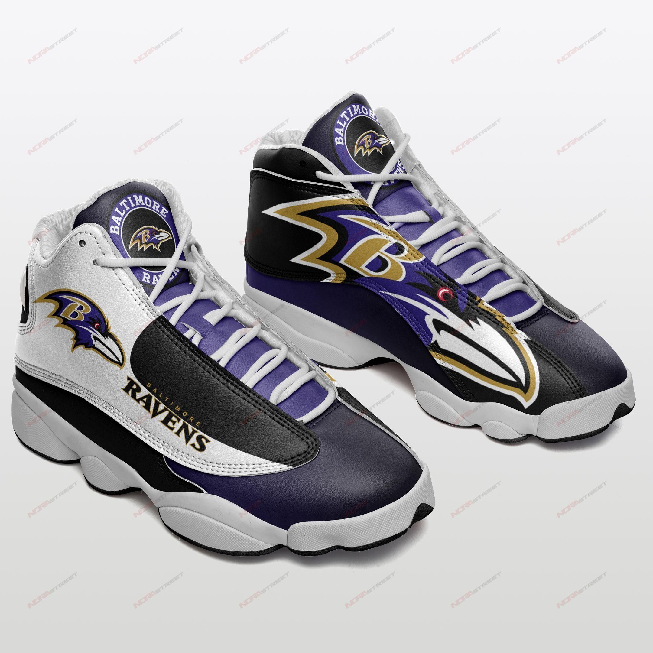 Baltimore Ravens Air Jordan 13 Shoes Sport V184 Sneakers