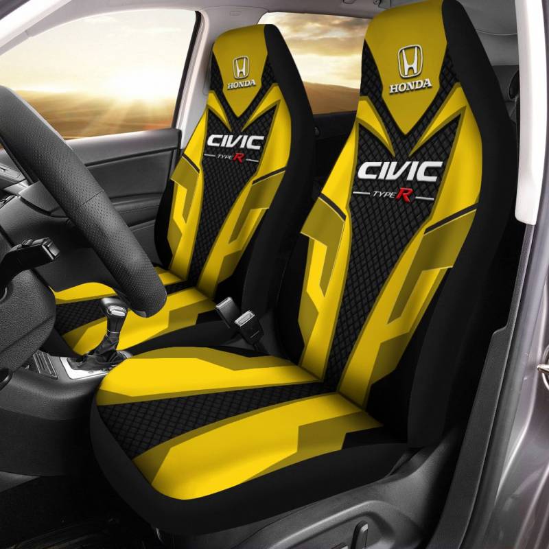 Honda Civic Type R VTH Car Seat Cover (Set of 2) Ver 1 (Yellow)