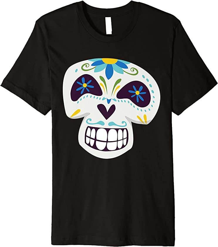 2021 Dia De Los Muertos Sugar Skull Spanish Day of Dead Premium T-Shirt