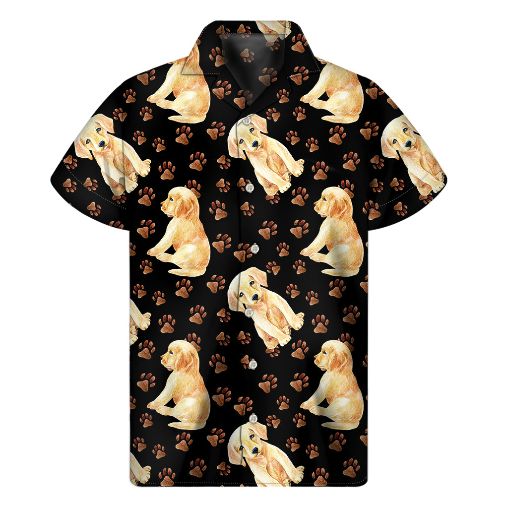 Labrador Retriever Puppy Pattern Print Men’S Short Sleeve Shirt