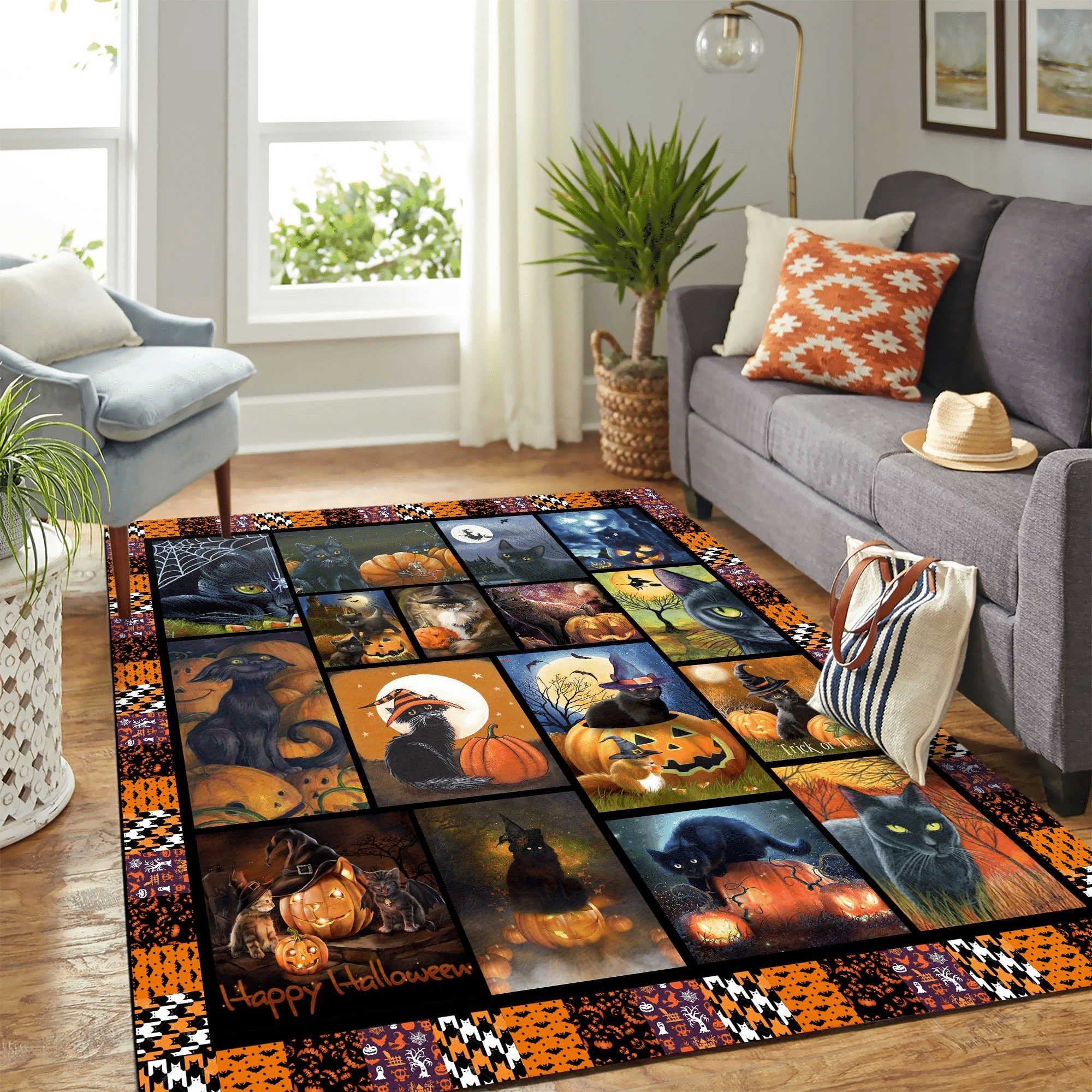 Quilt Cat Halloween Copy Mk Carpet Area Rug Chrismas Gift