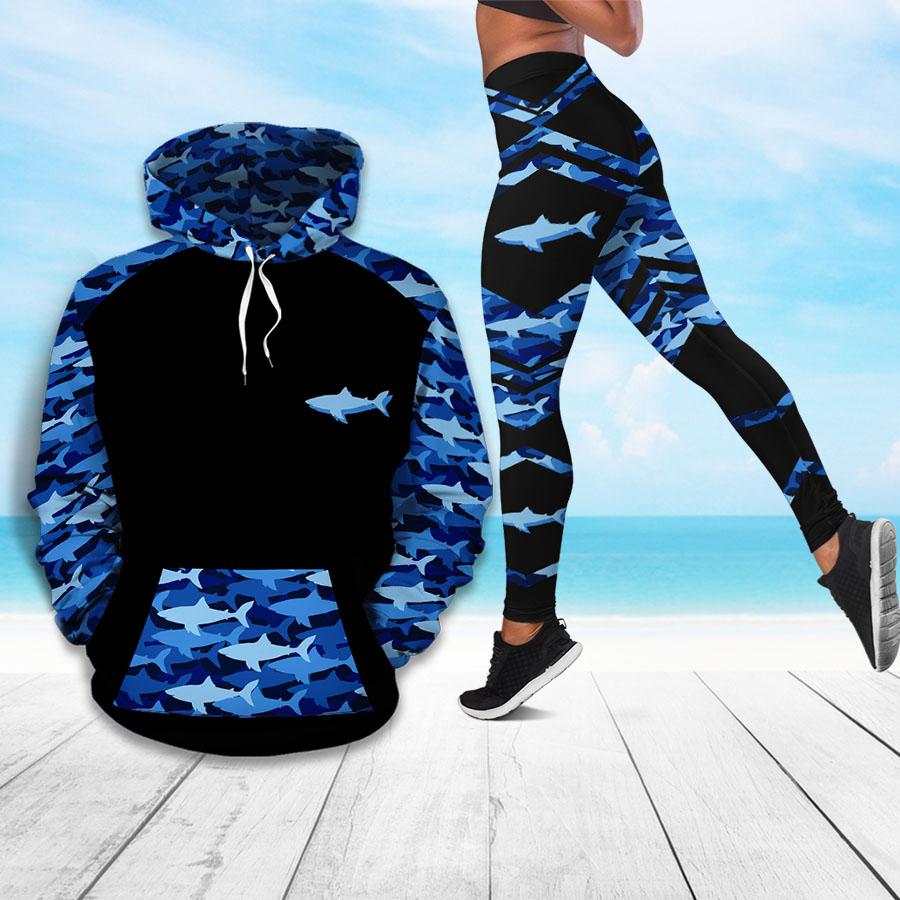 Blue Shark Hoodie & Legging – Homdecor Store All Over Printed 3D Unisex Shirts, Sweatshirt, Hoodie Size S – 5Xl