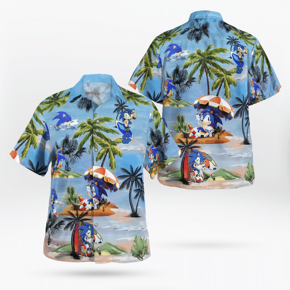 Sonic Hedgehog Beach For Man And Woman Print Short Sleeve Hawaii Shirt Ha94519