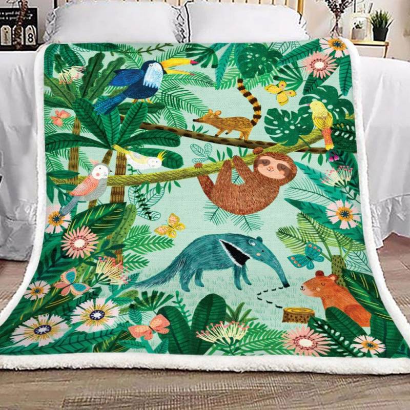 Animal In Tropical Forest NP1601010S Sherpa Fleece Blanket