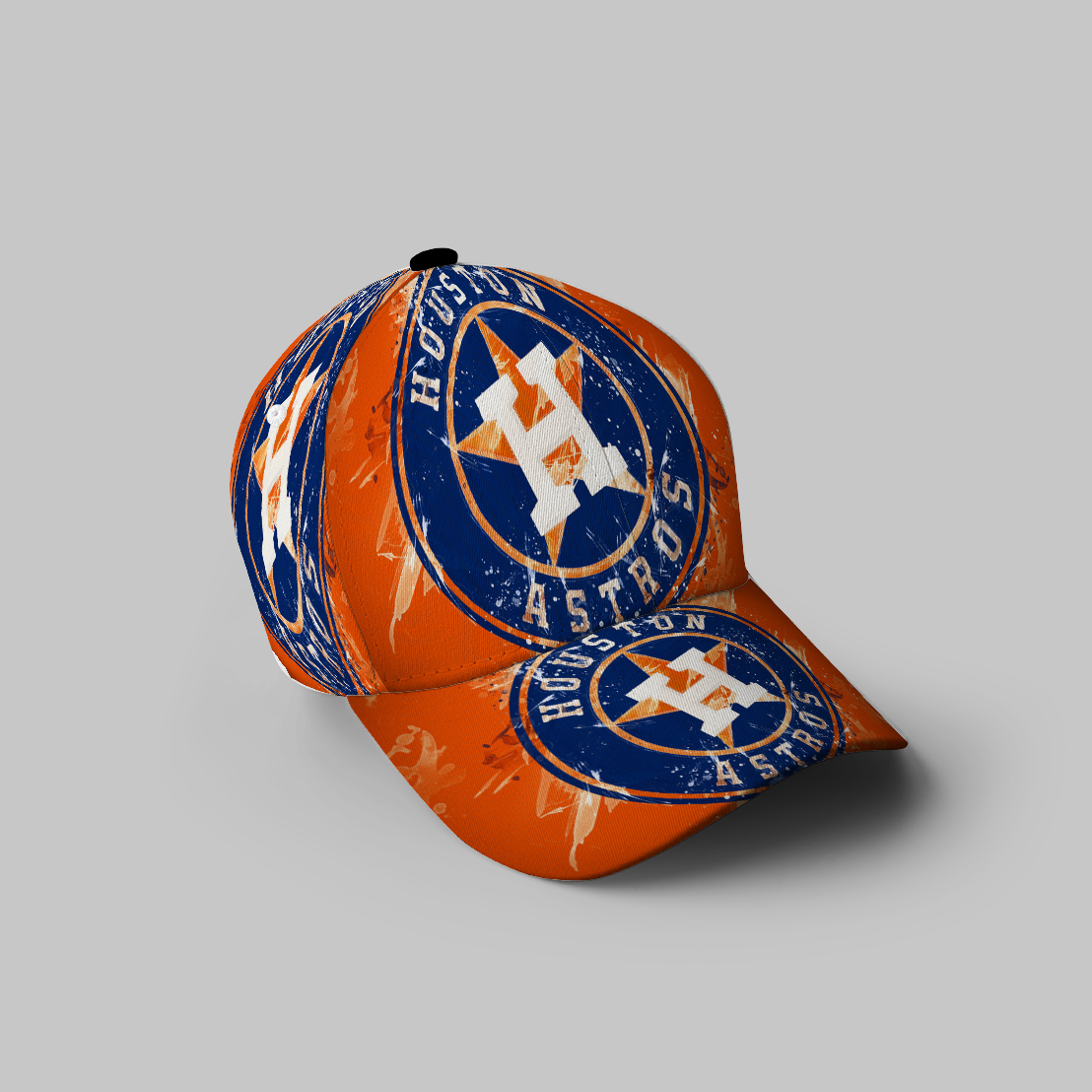 Houston Astros Emblem Texture Metal 3D Printing Baseball Cap Classic Hat