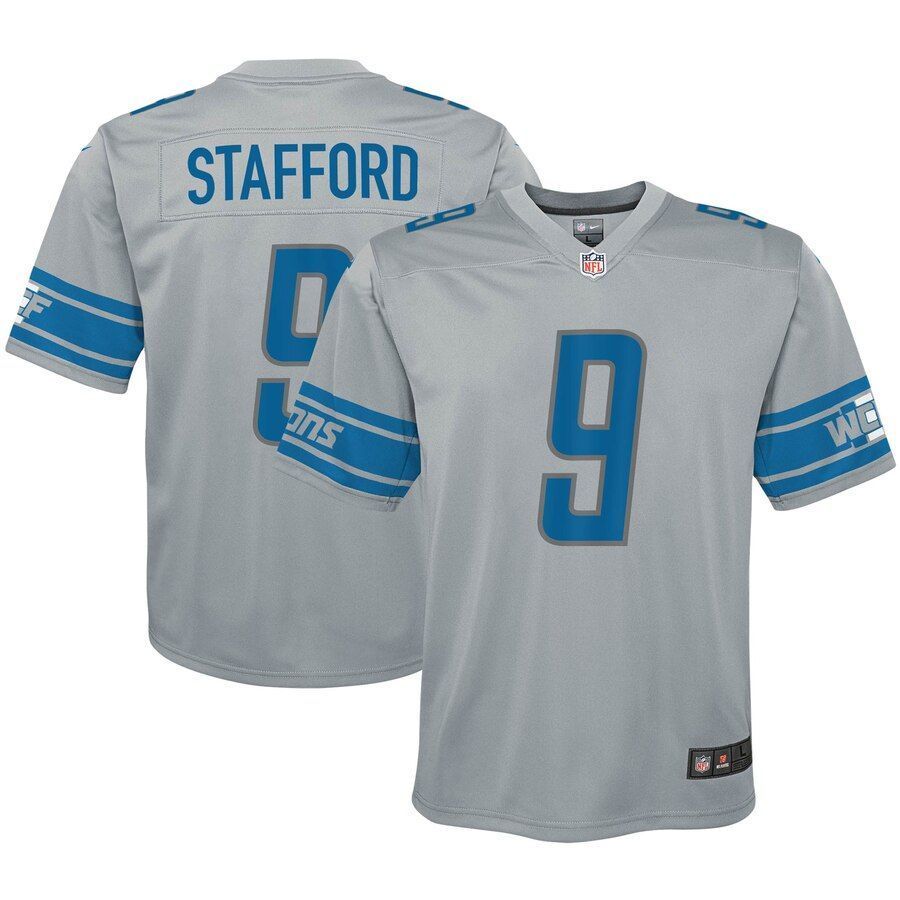 Matthew Stafford Detroit Lions Youth Inverted Game Jersey Silver 2019