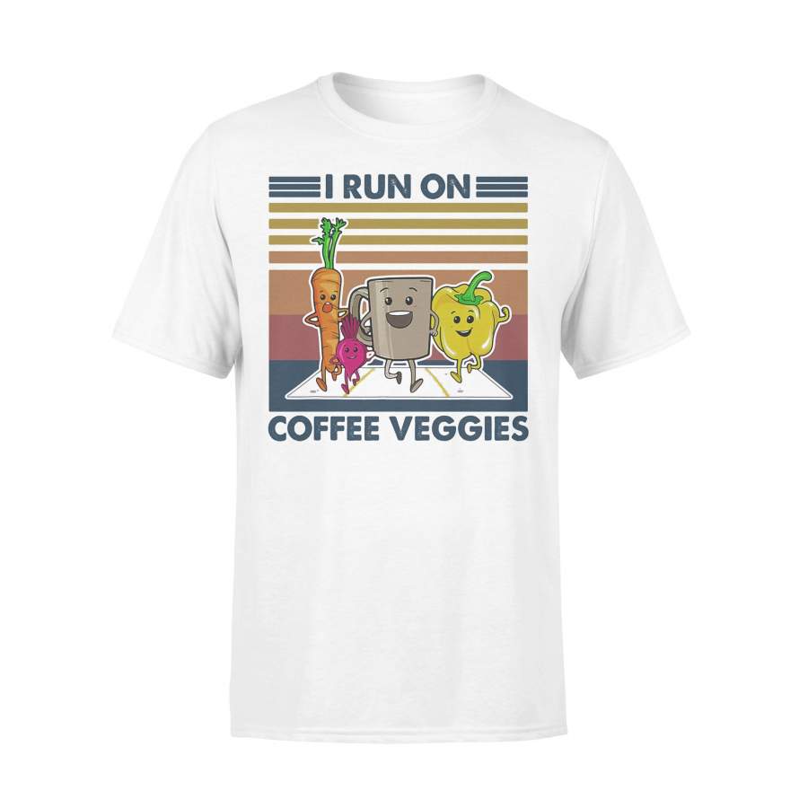 Vegan I Run On Coffee Veggies Vintage T-shirt