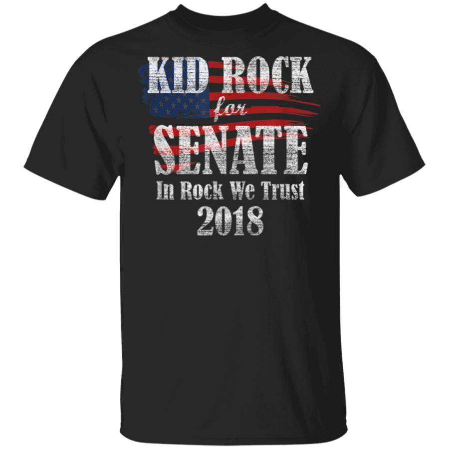 Kid For Senate 2018 In Rock We Trust TShirt Distressed Tee