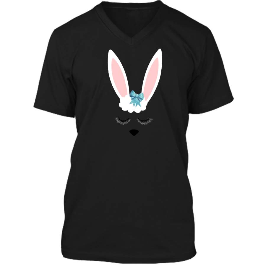 Cute Easter Bunny Shirt For Big Girls or Toddlers Mens Printed V-Neck T