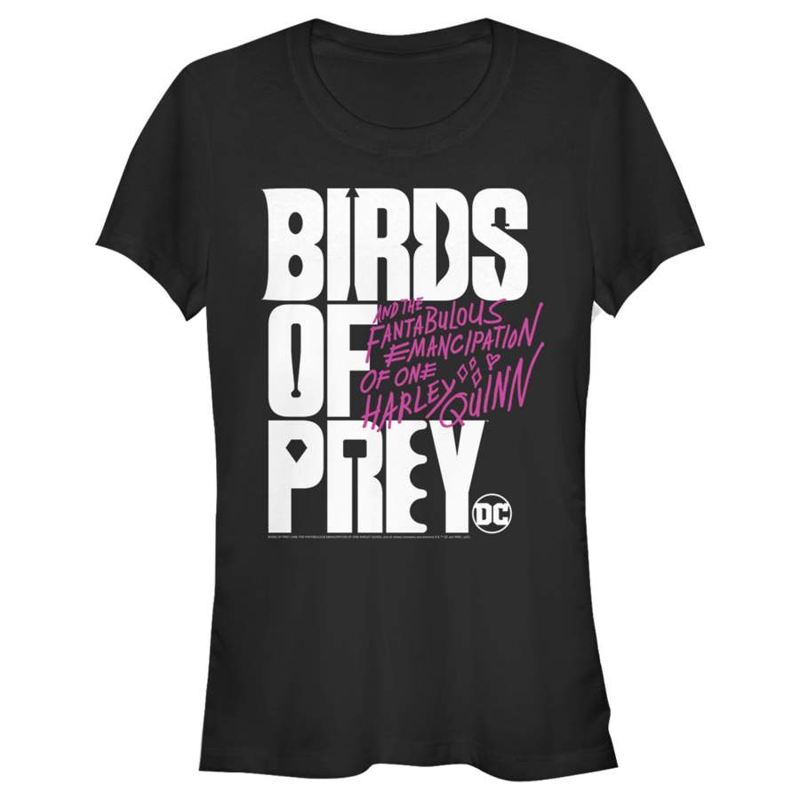 Birds of Prey Junior’s Bold Text Logo  T Shirt