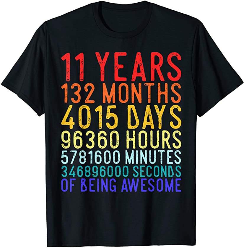 11 Years Old 11th Birthday Vintage Retro T-Shirt 132 Months T-Shirt