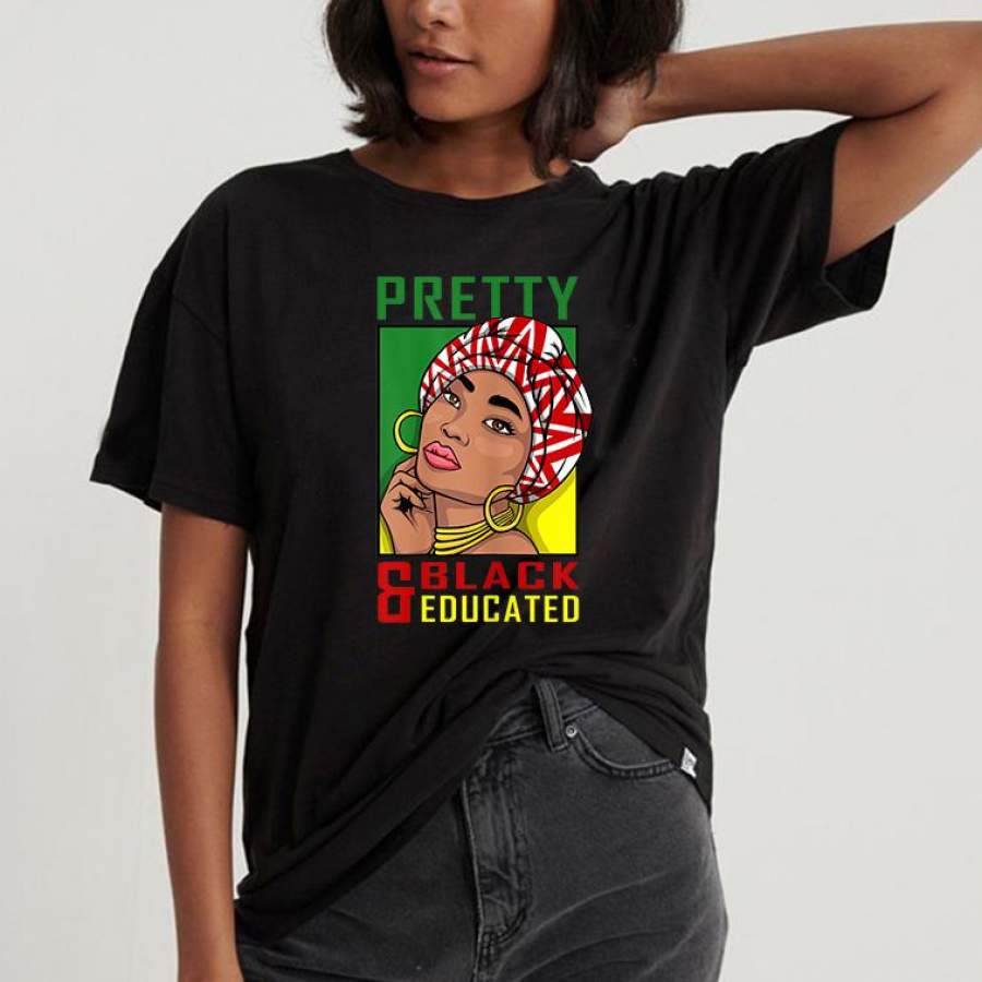 Pretty black educated melanin woman black history shirt – GST