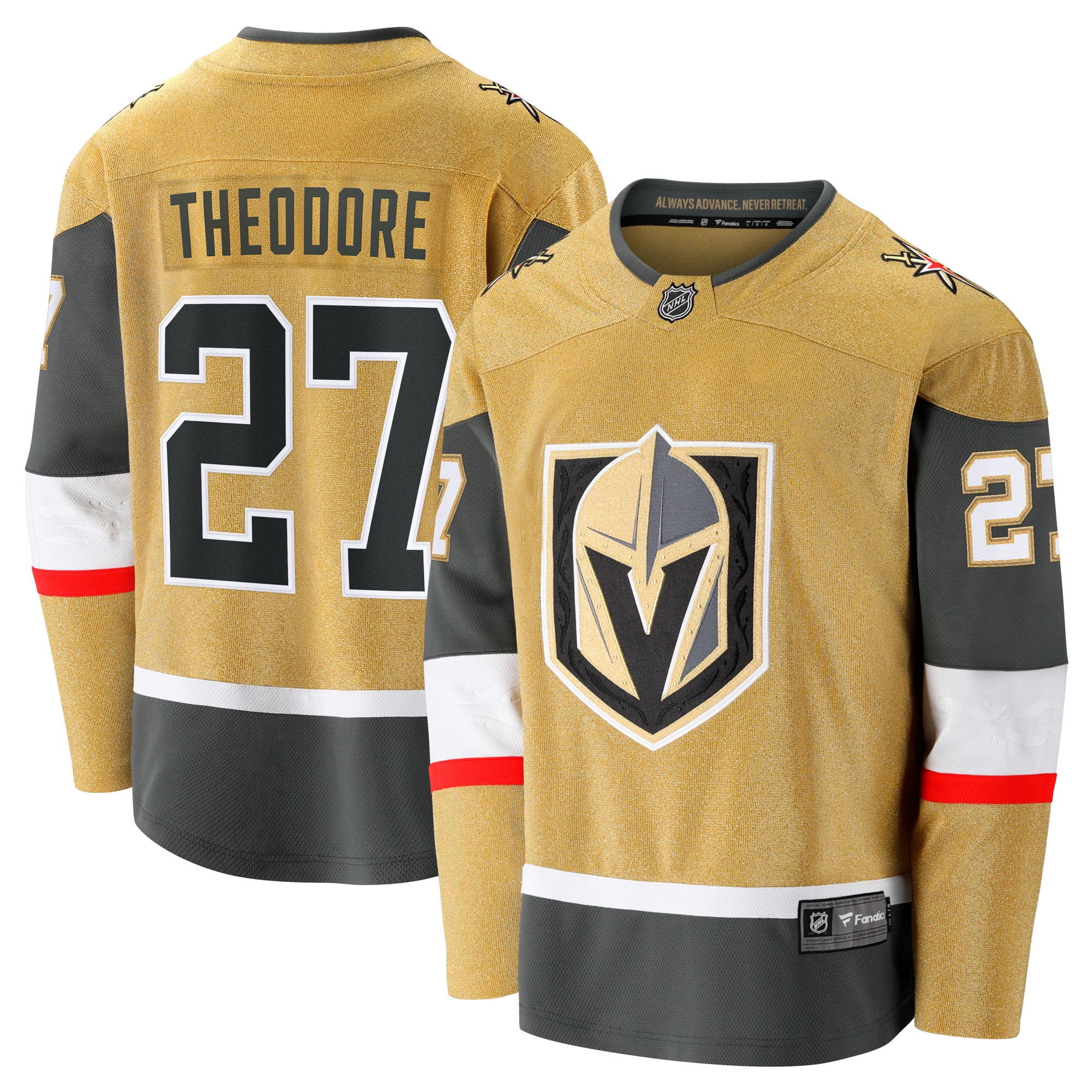 Shea Theodore Vegas Golden Knights Branded Home Breakaway Jersey – Gold